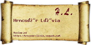 Hrncsár Lívia névjegykártya